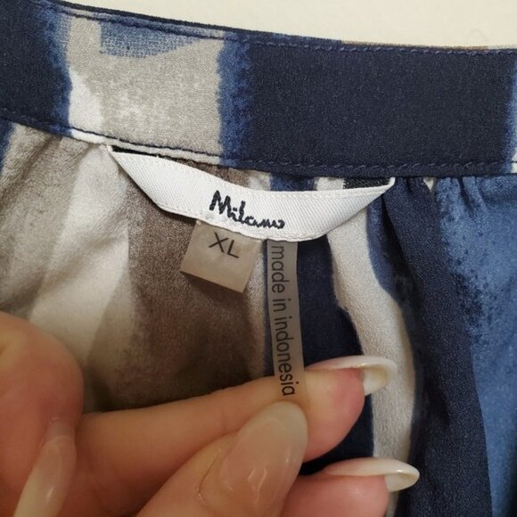 High Neck Tank Modern Art Brushstroke Tunic Top XL - Picture 8 of 11